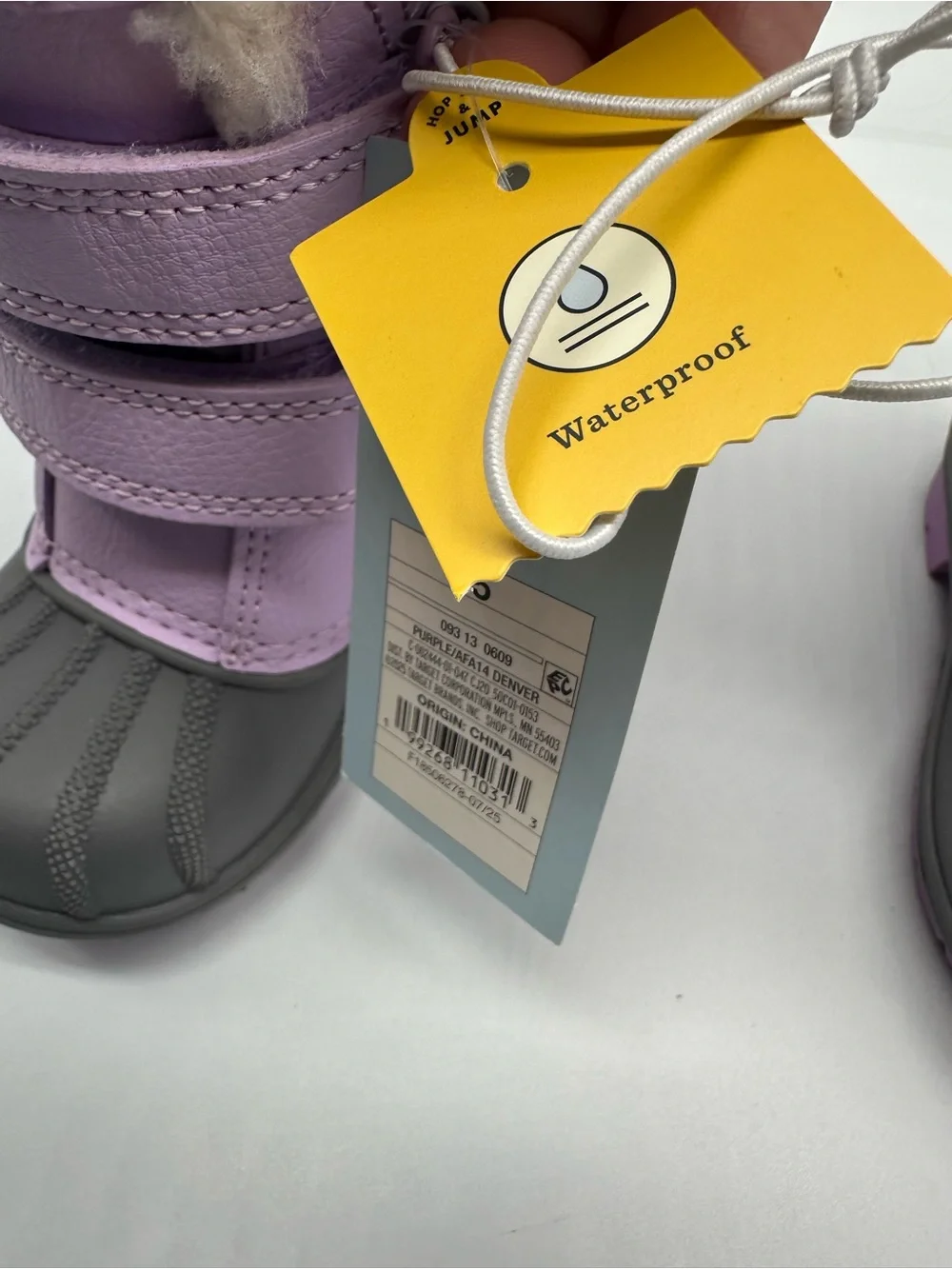 Cat & Jack Lilac and Gray Baby Winter Boots, size 5, NWT